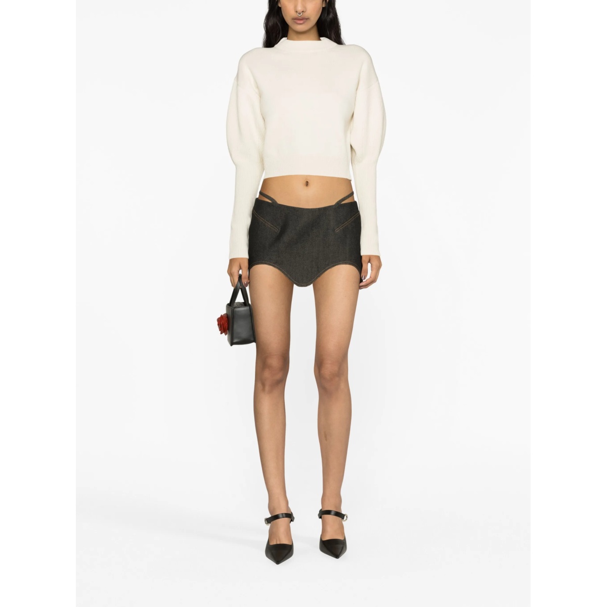 cropped wool-cashmere jumper - Img 2