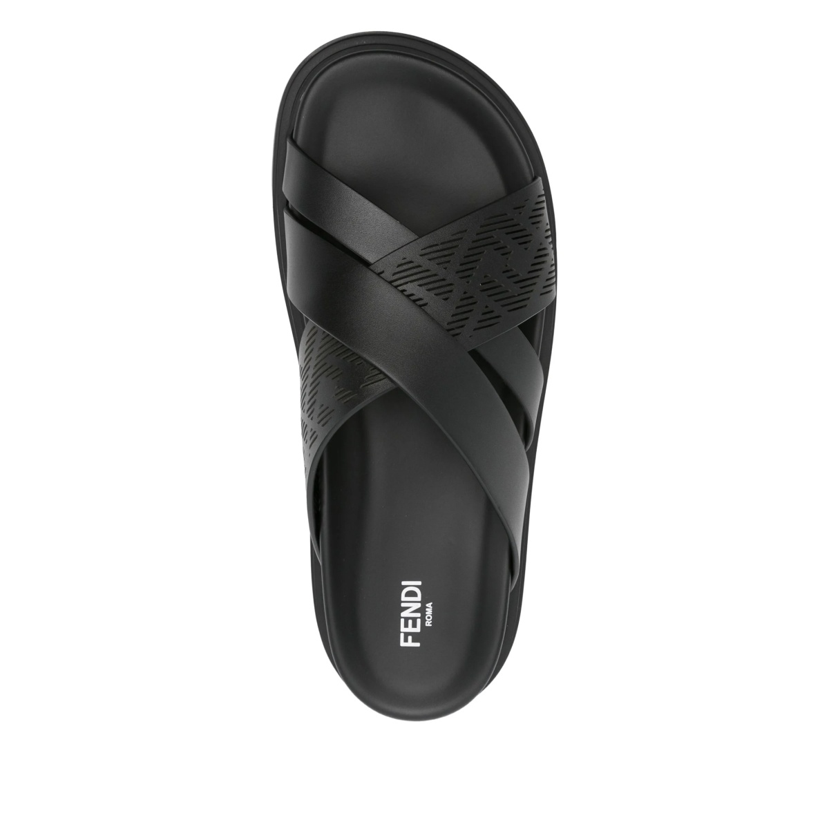 cross-strap leather slides - Img 4
