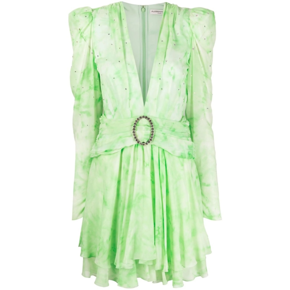 crystal-embellished silk minidress