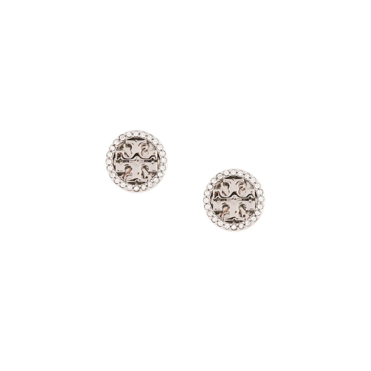 CRYSTAL LOGO CIRCLE-STUD EARRING