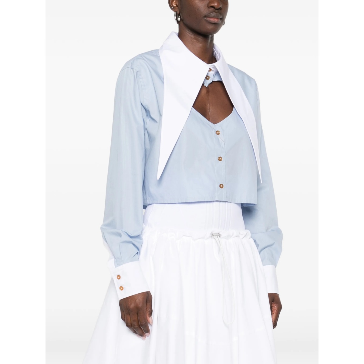 cut-off oversized-collar shirt - Img 3
