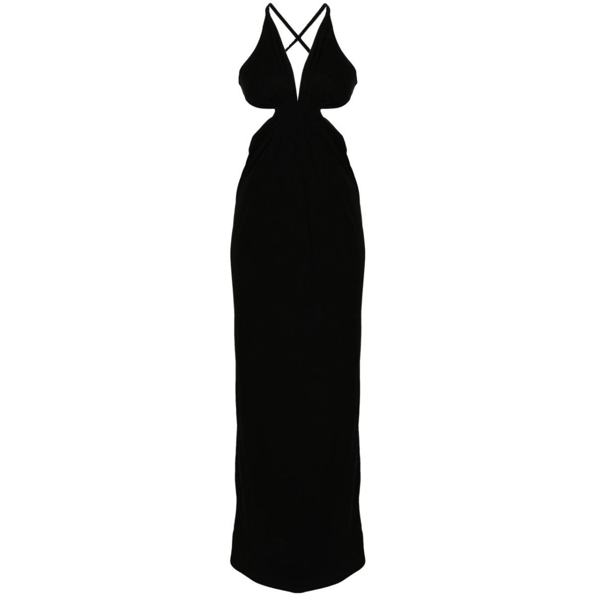 cut-out crepe maxi dress