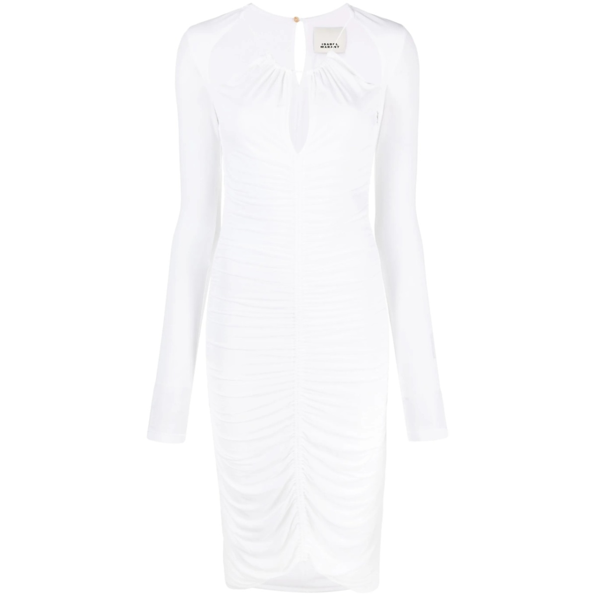 cut-out ruched midi dress