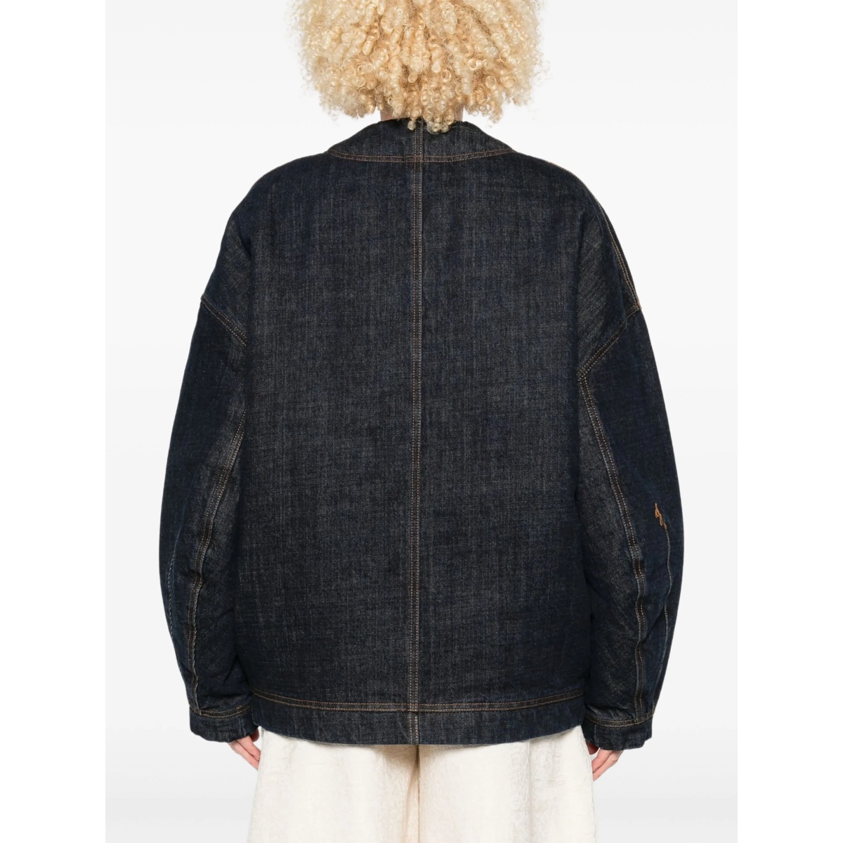 denim contrast-stitching jacket - Img 4