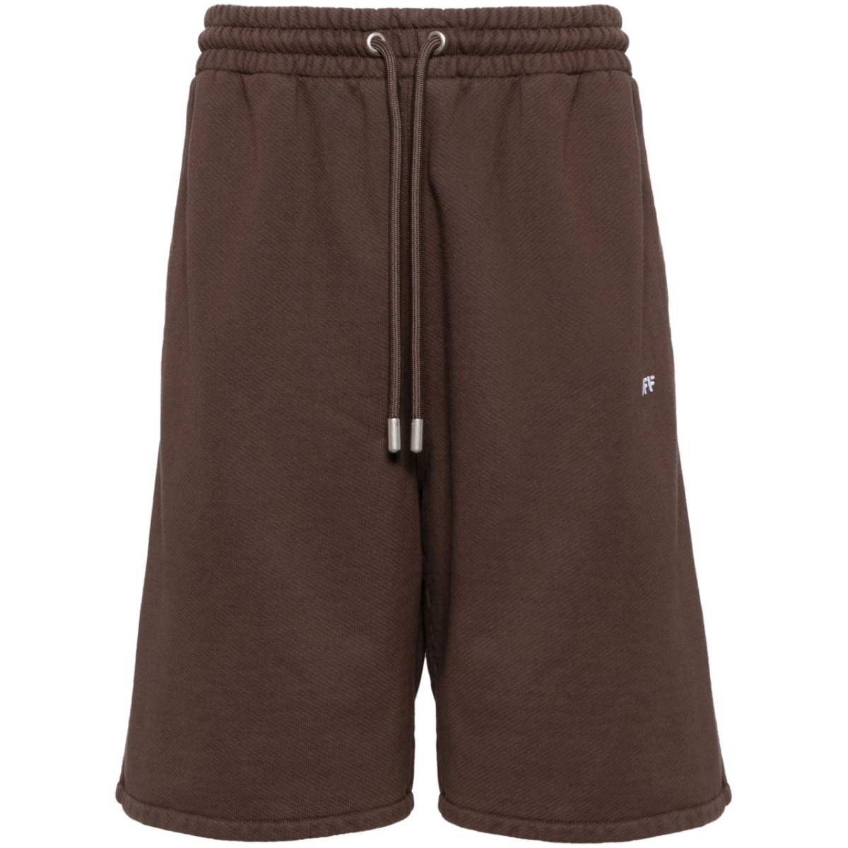 Diag-stripe cotton track shorts