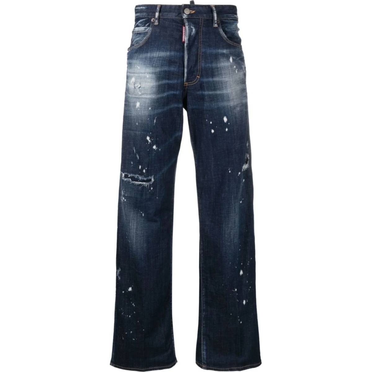 distressed-effect straight-leg jeans