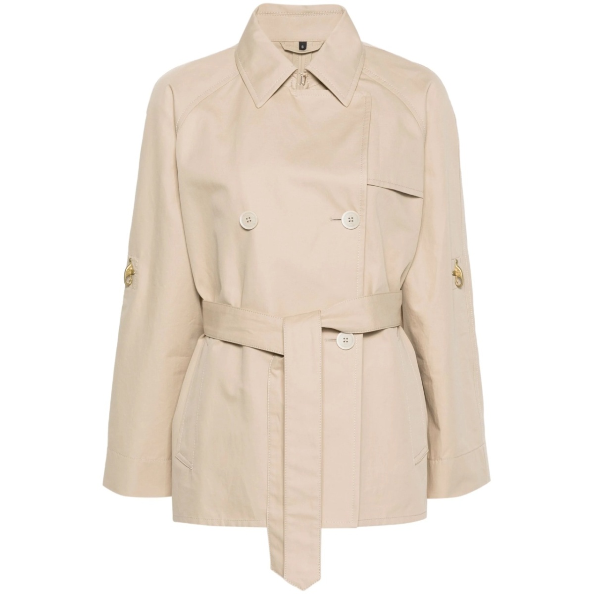 double-breasted short trench coat