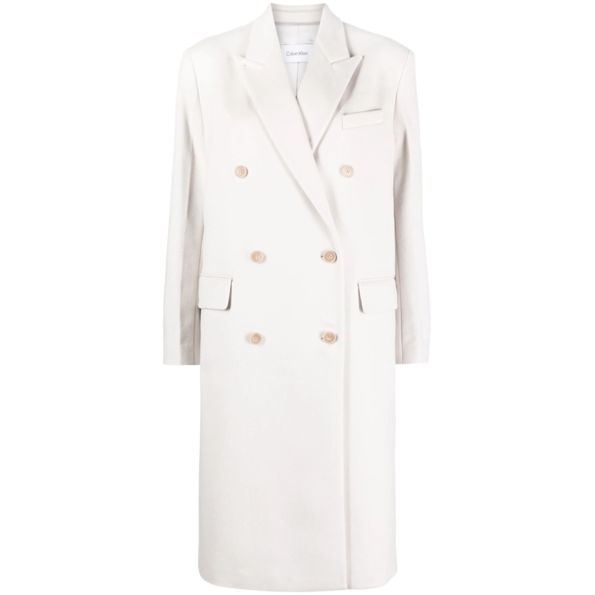 double-breasted wool-blend coat