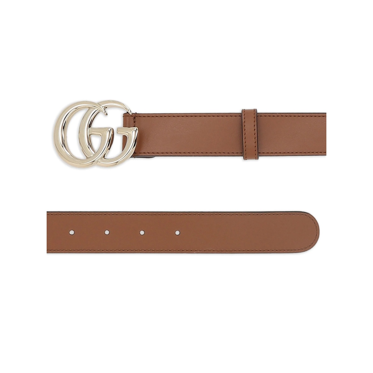 double G-buckle leather belt - Img 3