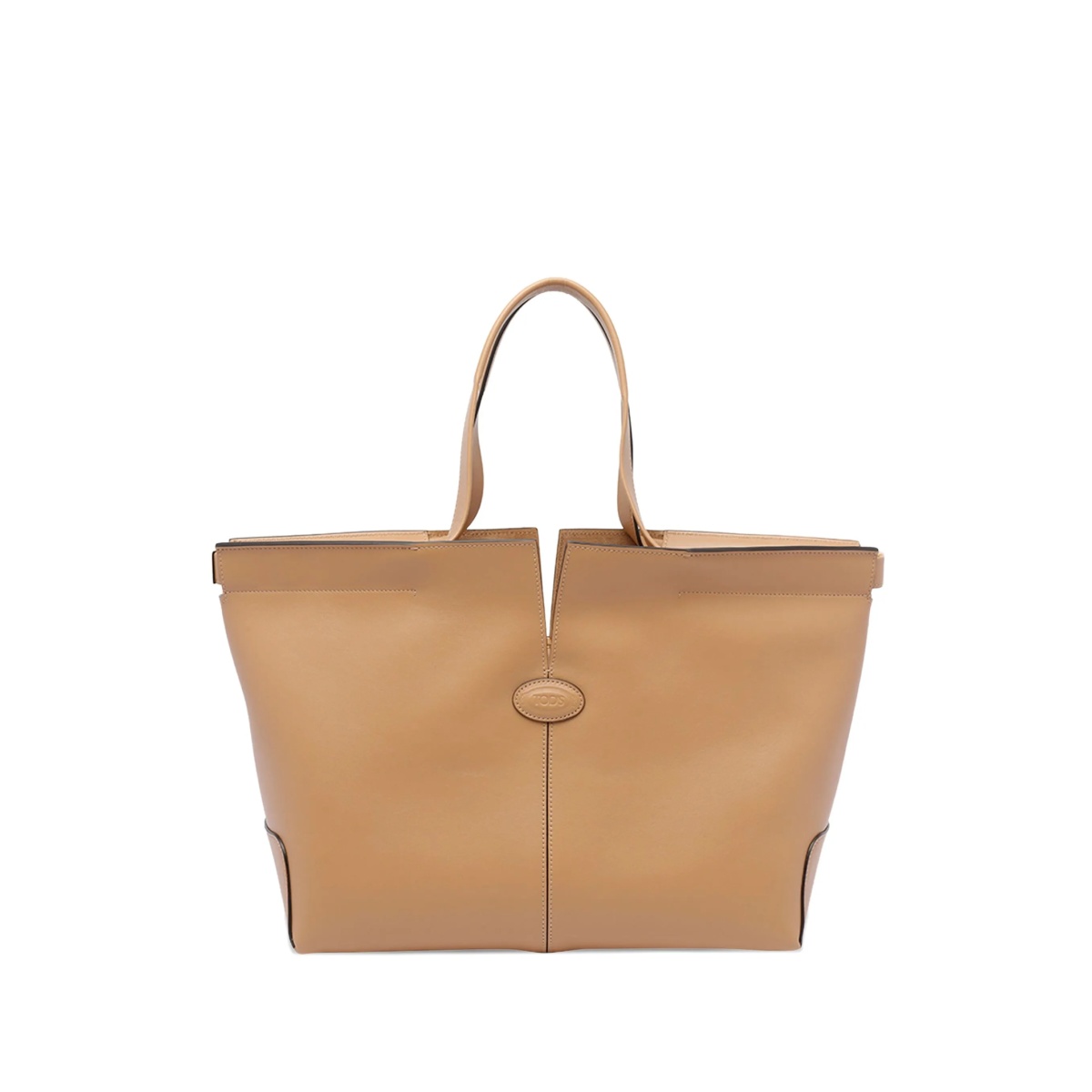 double-handle leather tote bag