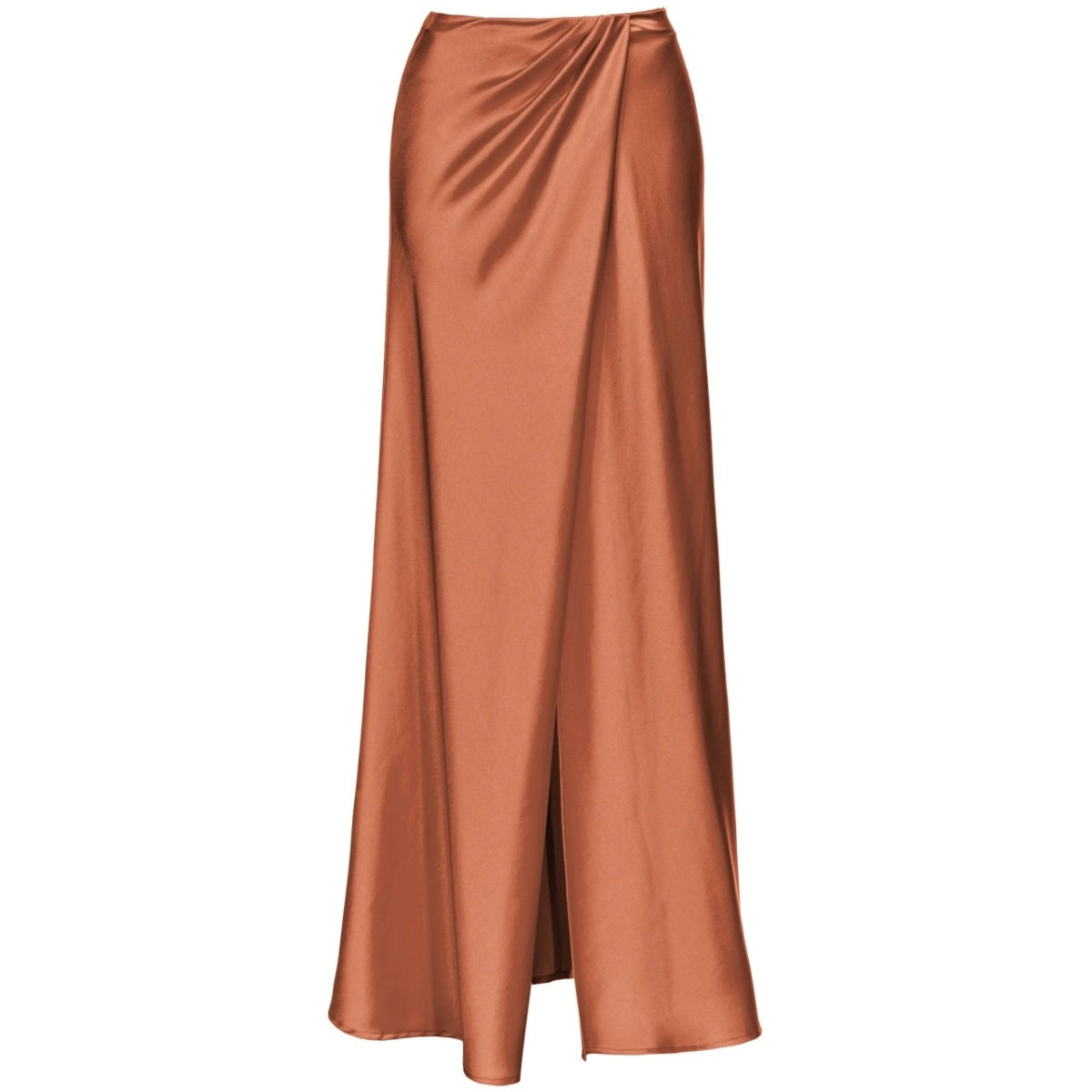 draped front-slit maxi skirt