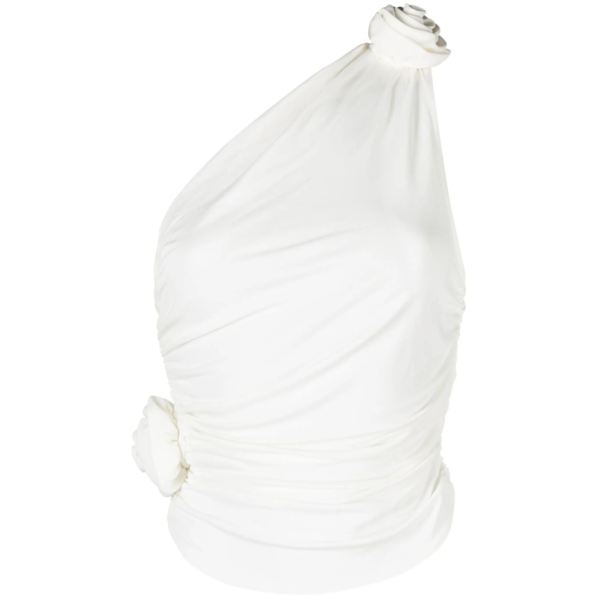 draped one-shoulder top