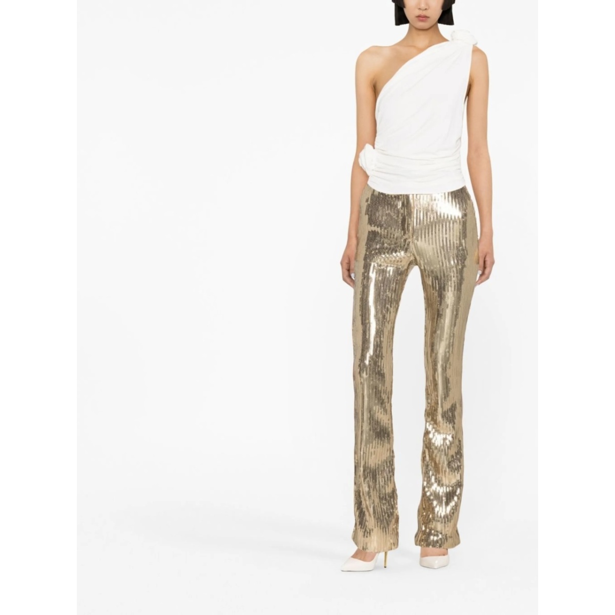 draped one-shoulder top - Img 2