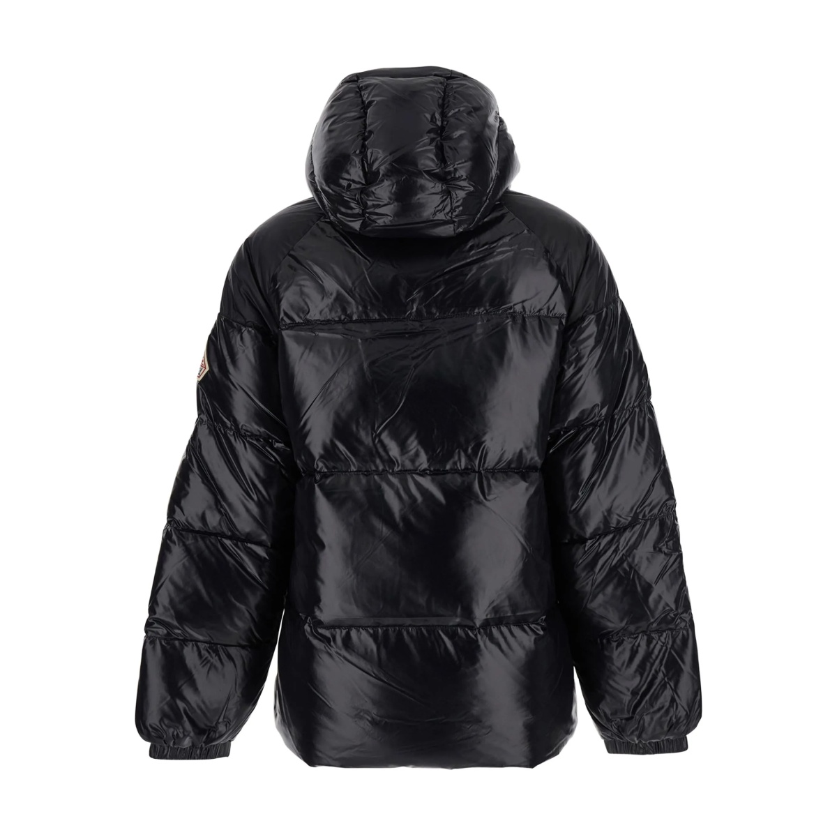 drawstring-hood logo-patch jacket - Img 2