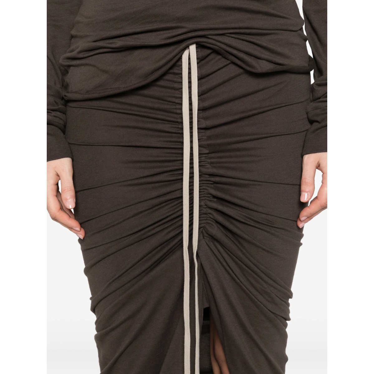 drawstring slit maxi skirt - Img 5