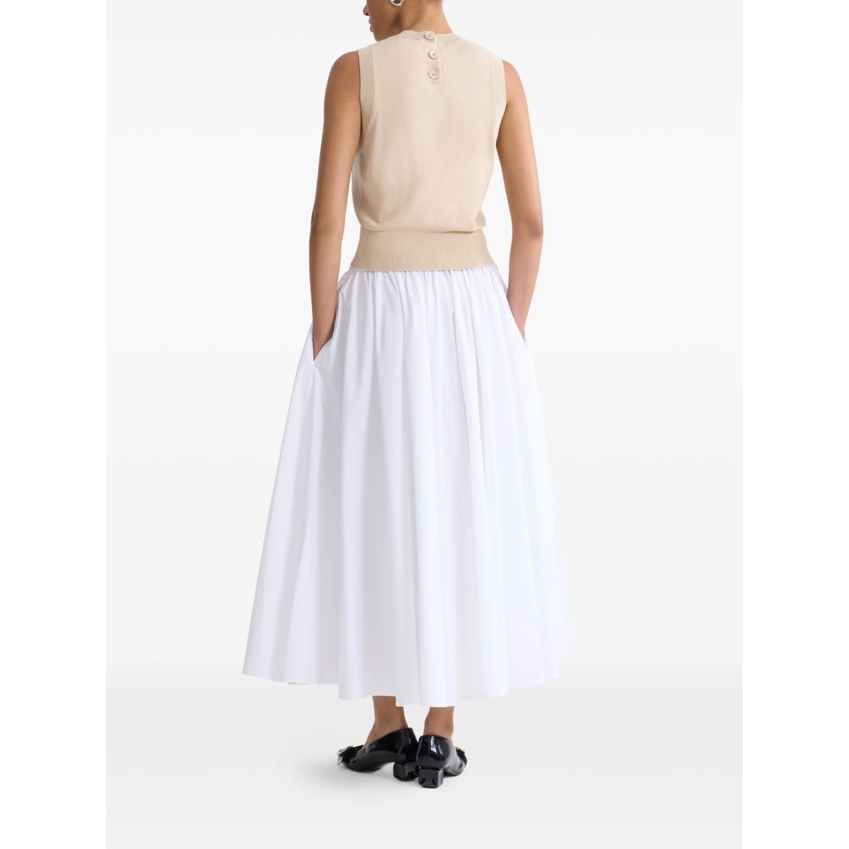 elasticated-waist maxi A-line skirt - Img 2