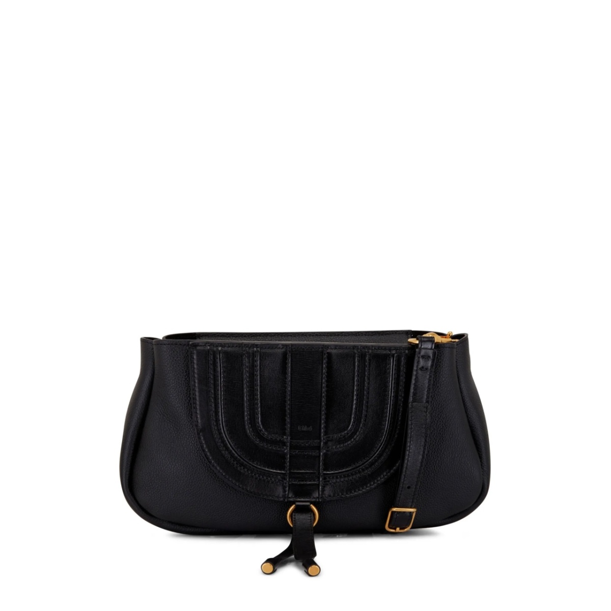 embossed-logo clutch bag