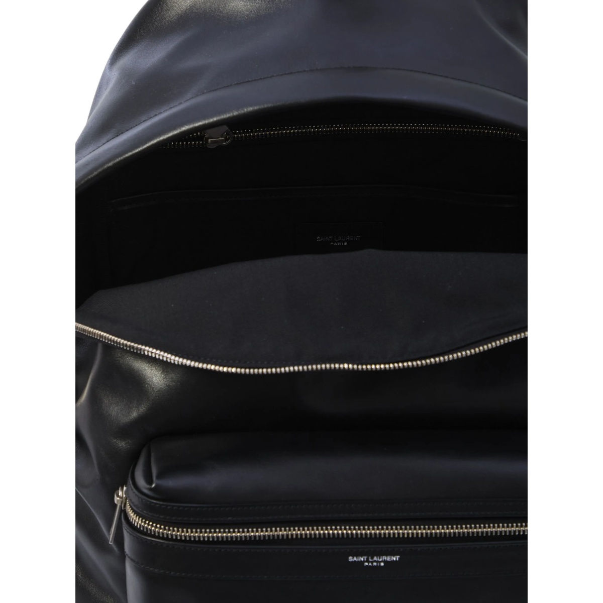 embossed-logo leather backpack - Img 4