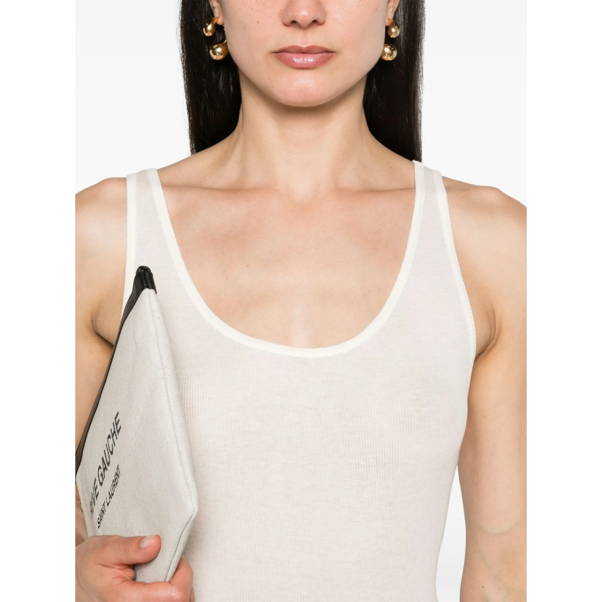 fine-ribbed semi-sheer tank top - Img 5