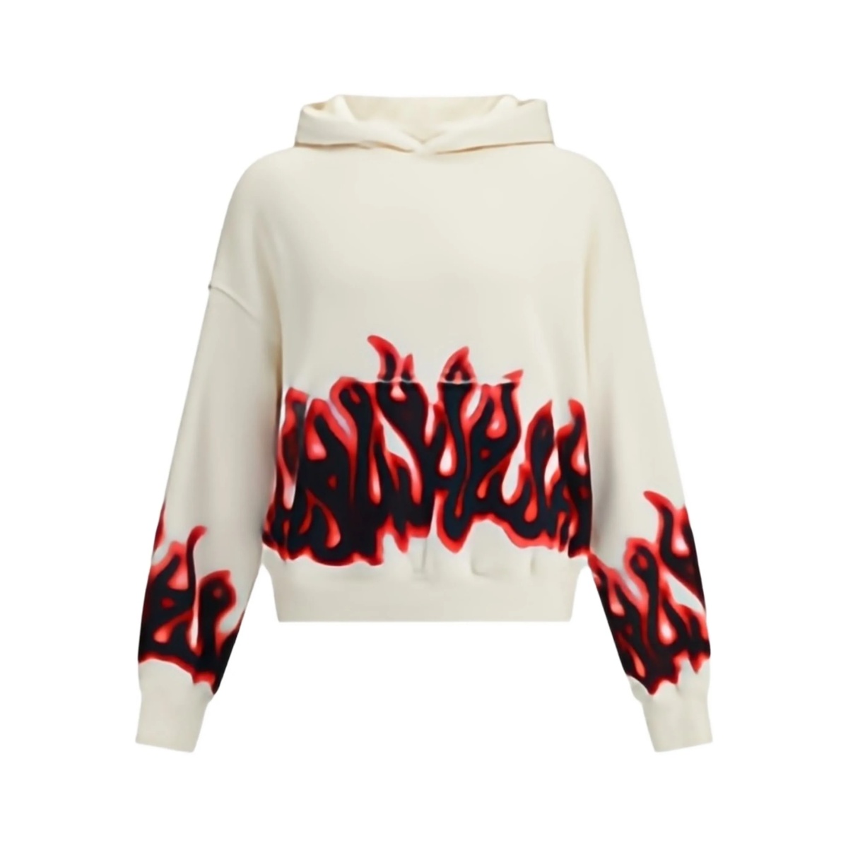 flame-print hoodie