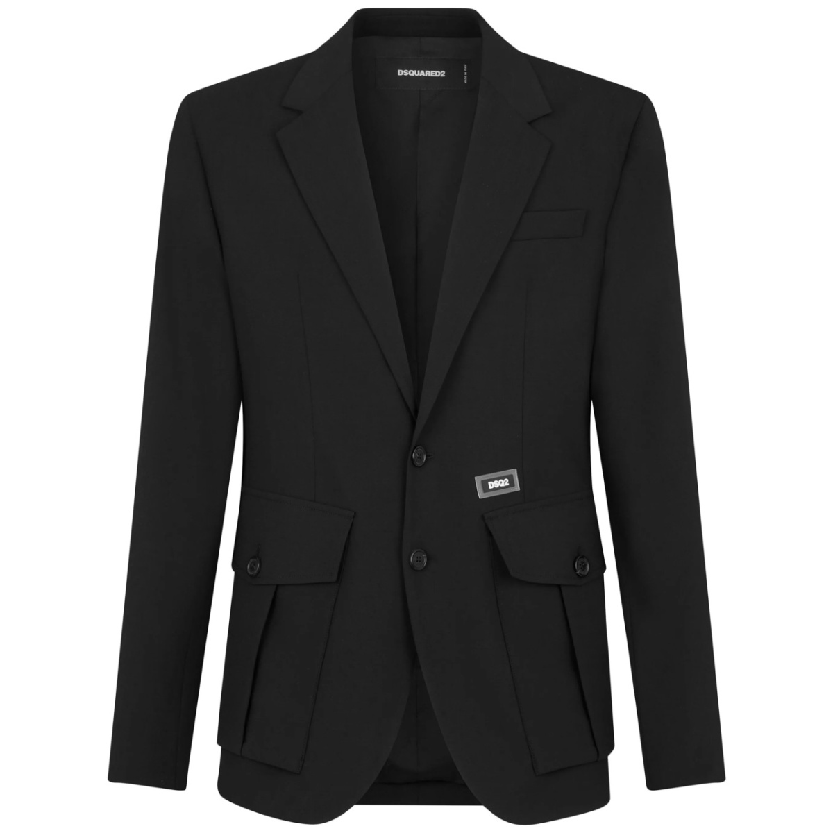 flap-pocket single-breasted blazer