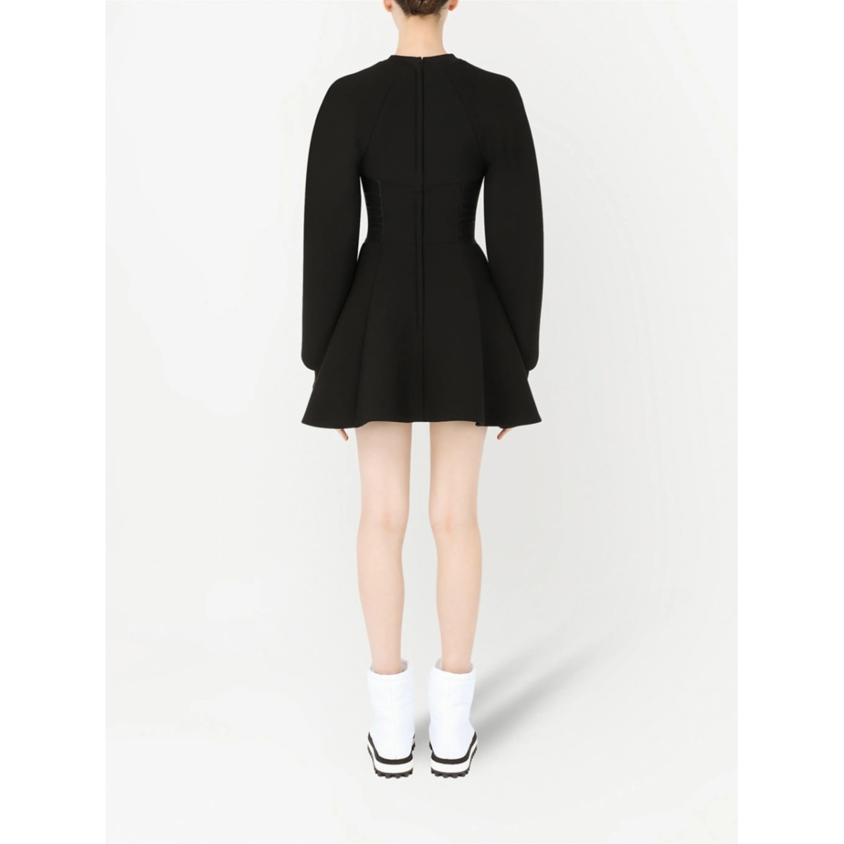 flared fitted-waistline dress - Img 3