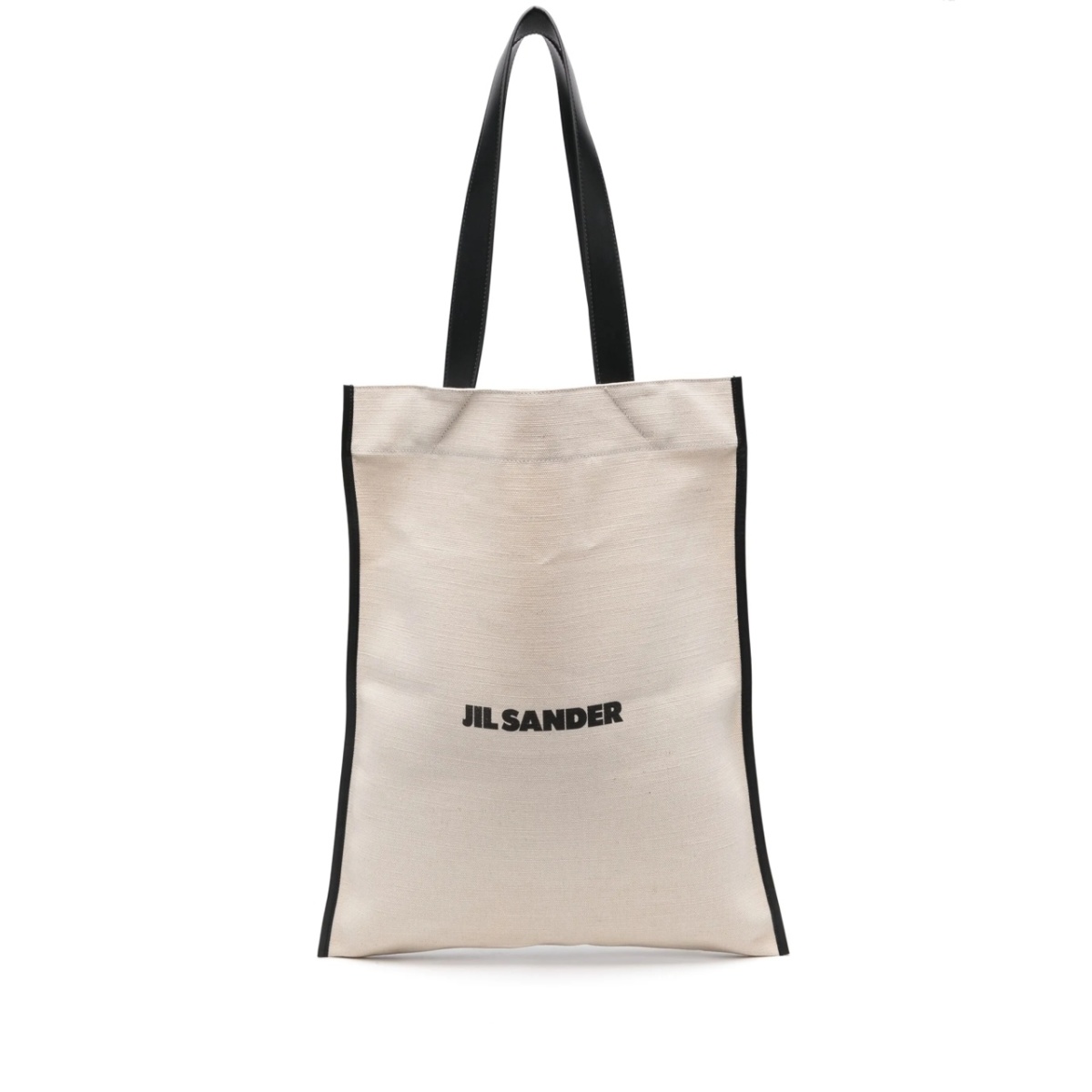 Flat embroidered-logo tote bag