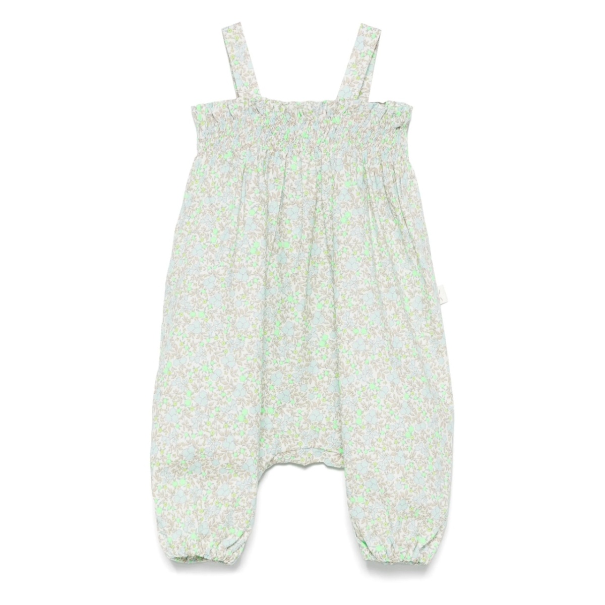 floral-print dungarees