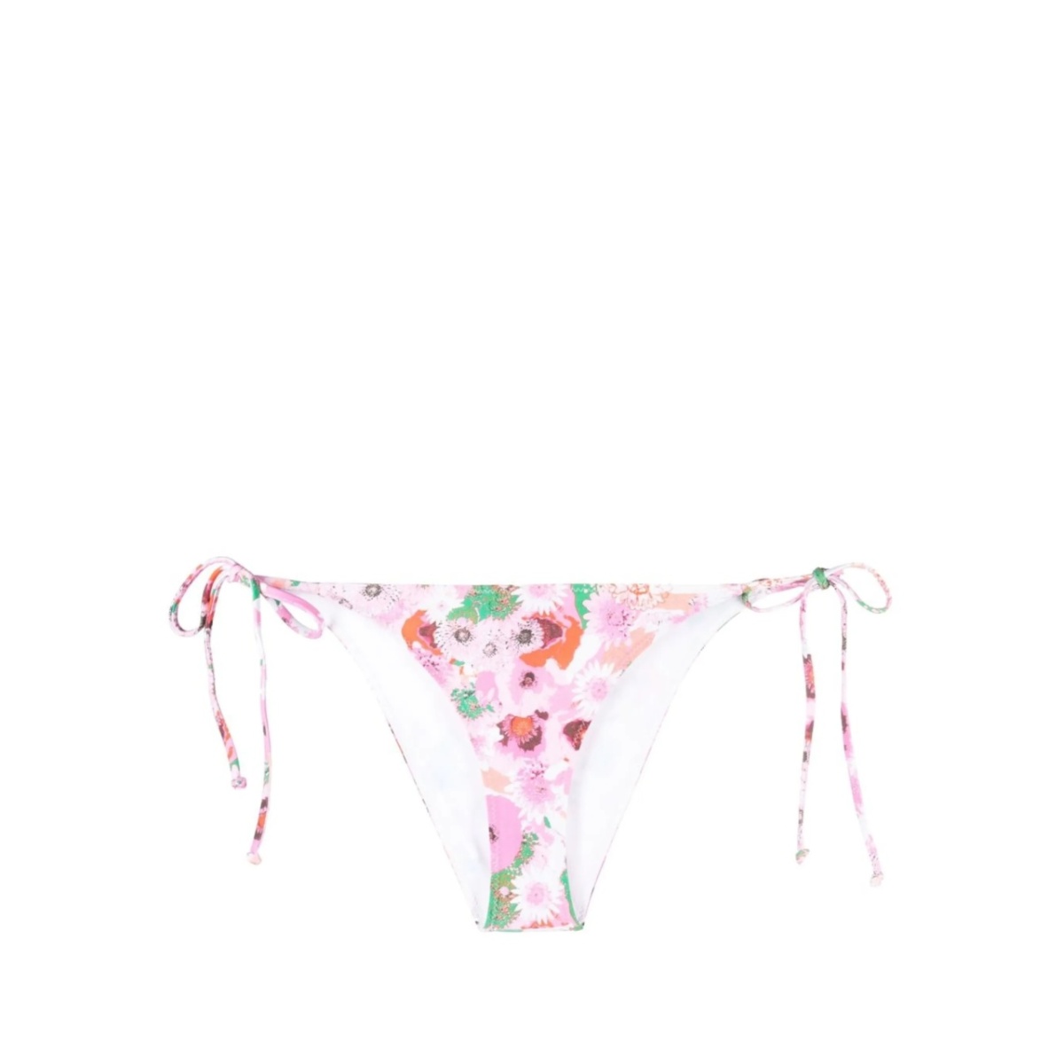 floral-print string bikini bottoms