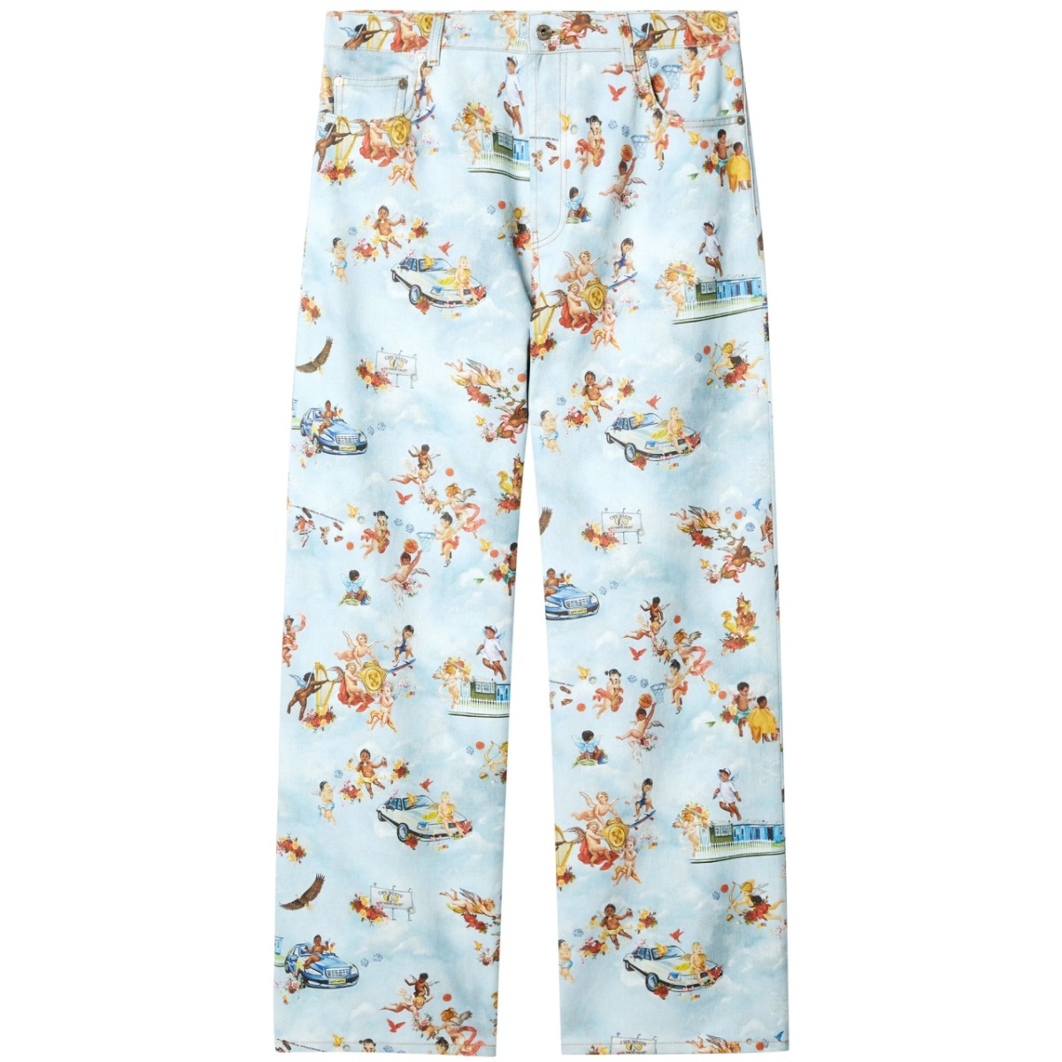 fresco-print jeans