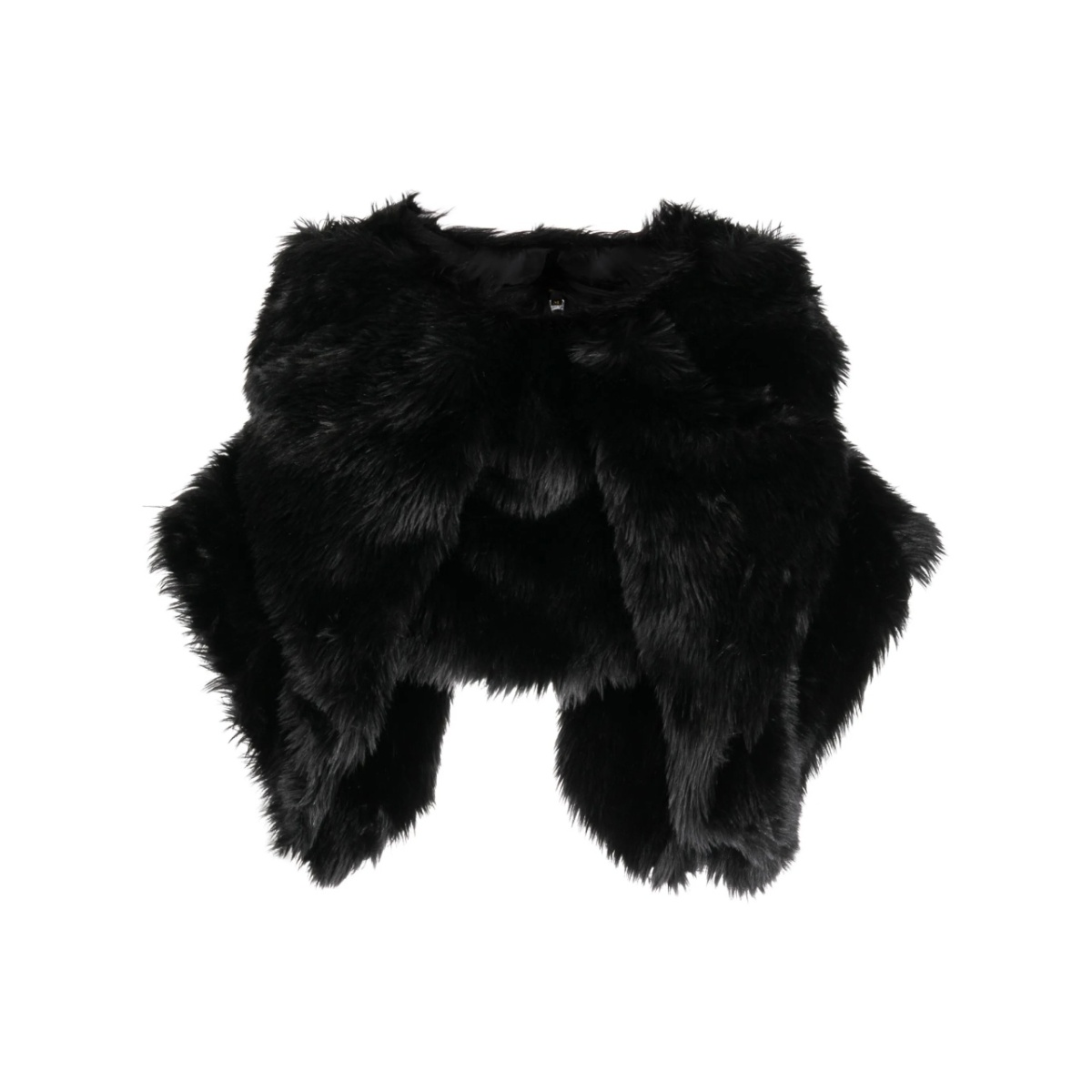 fur-design cropped blouse