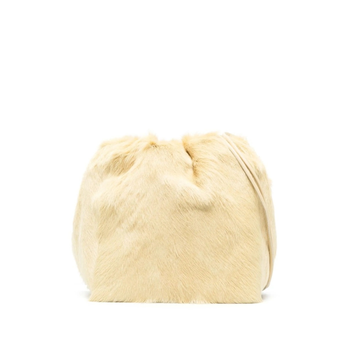 fur drawstring-fastening shoulder bag