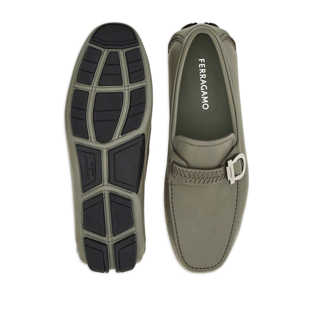 Gancini-plaque leather driver shoes - Img 4