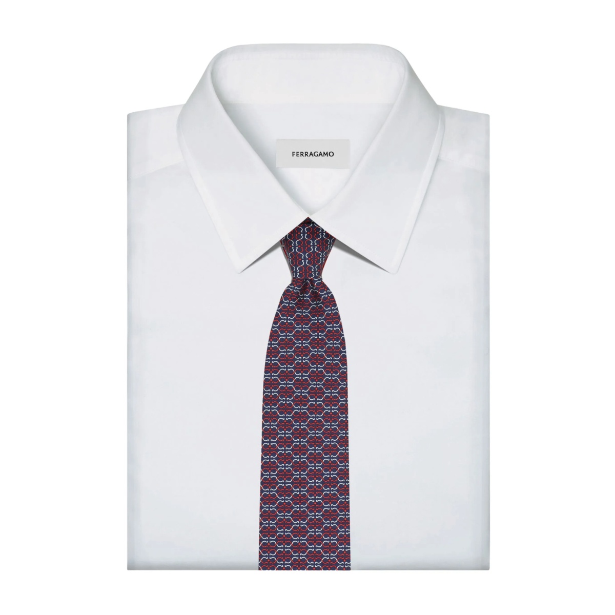 Gancini-print silk tie - Img 4