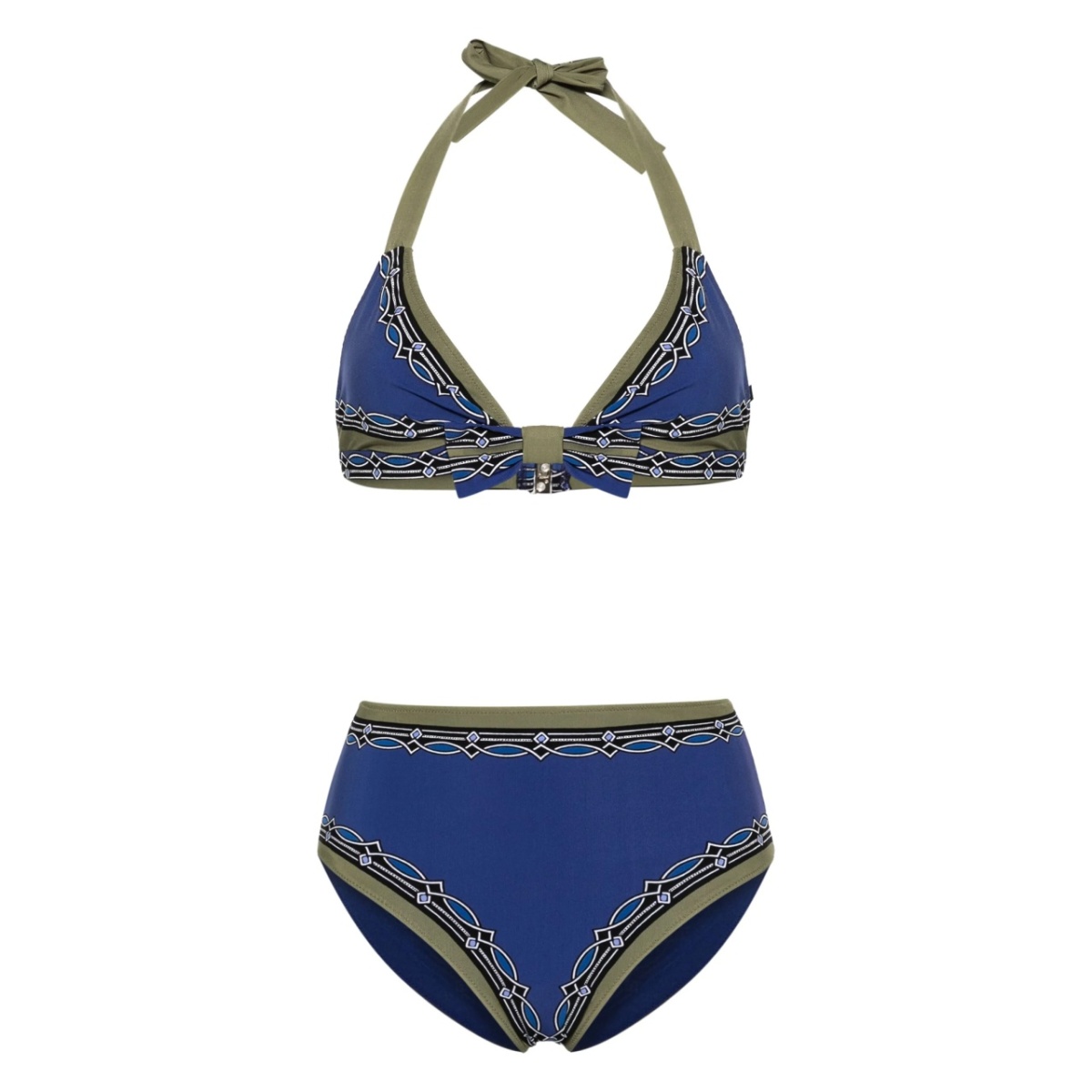 geometric-print bikini