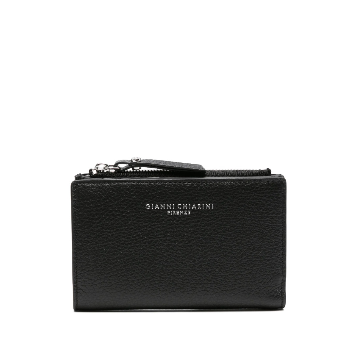 grained-leather zip wallet