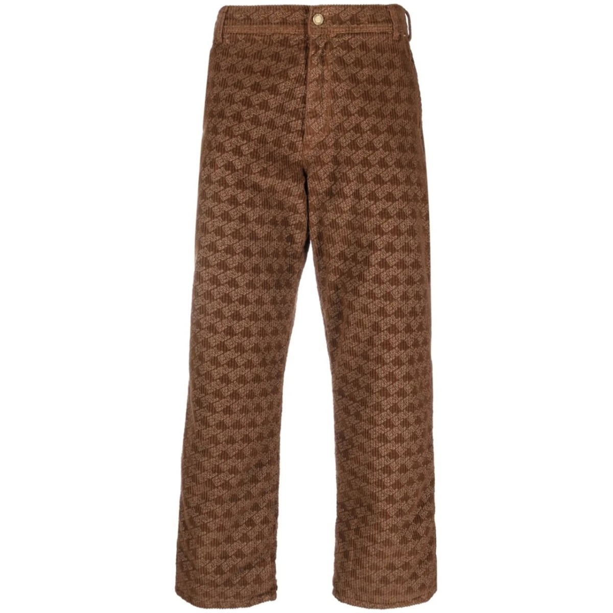 graphic-print corduroy trousers