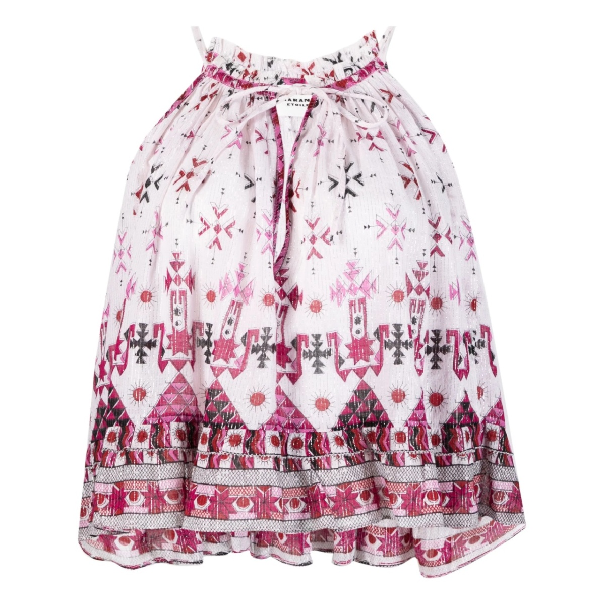 graphic-print cropped blouse