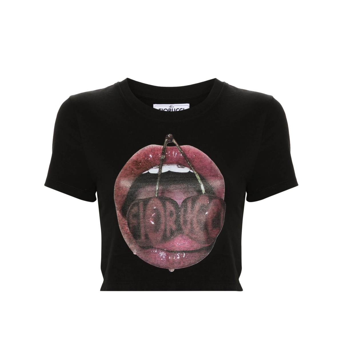 graphic-print cropped T-shirt