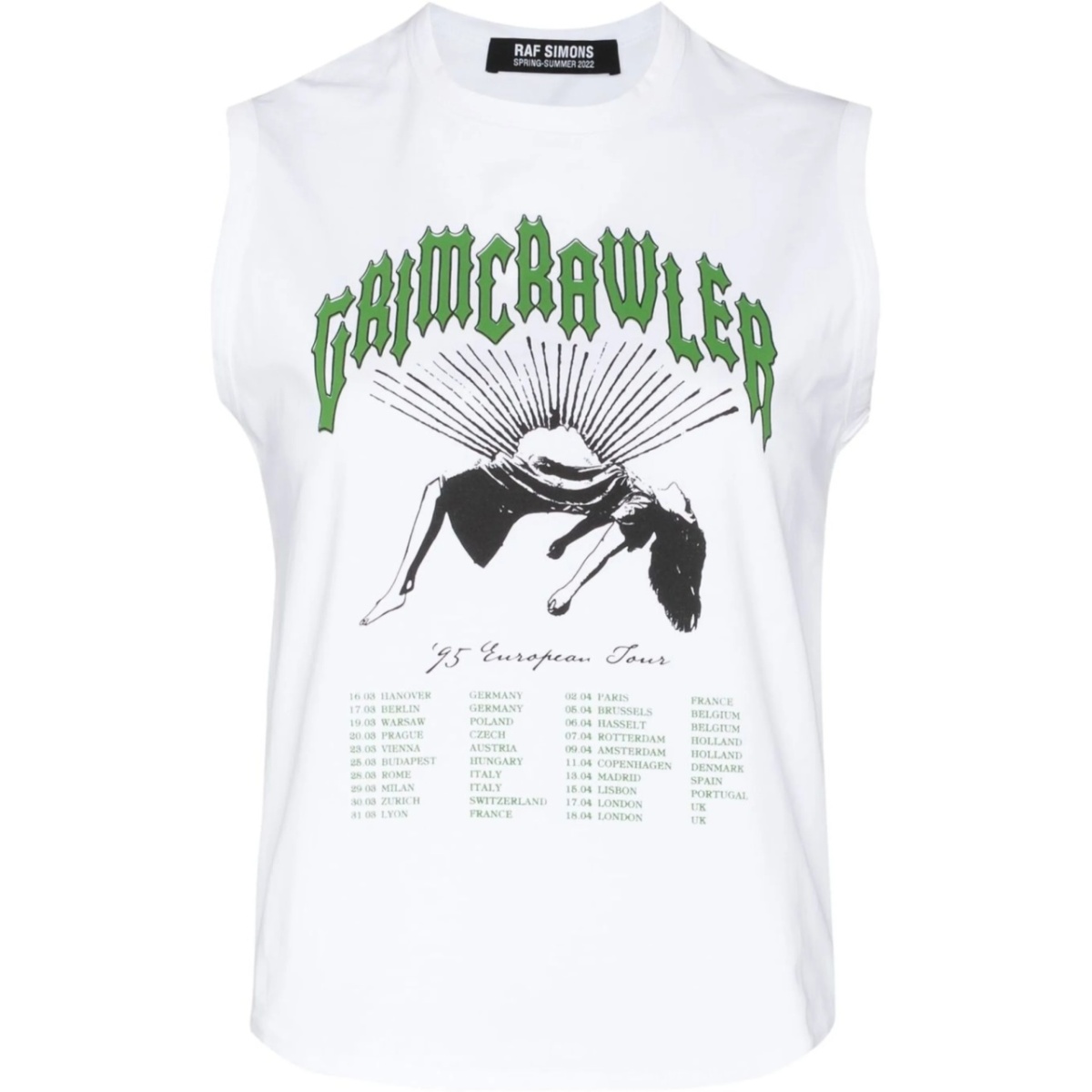 Grimcrawler-print sleeveless top