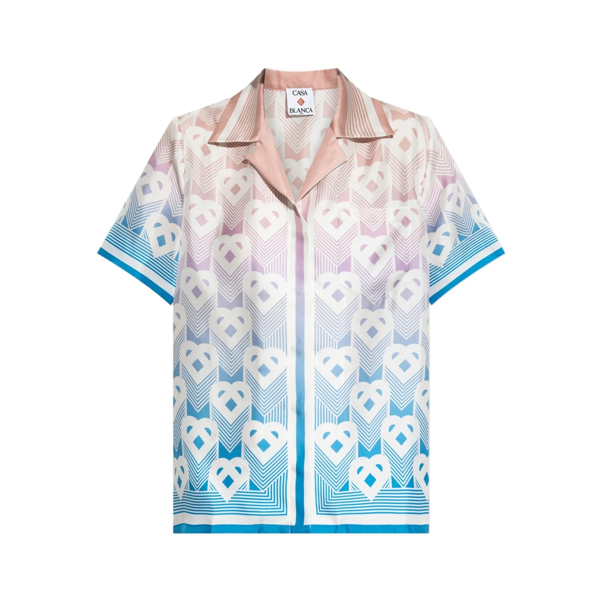 Heart-monogram silk shirt