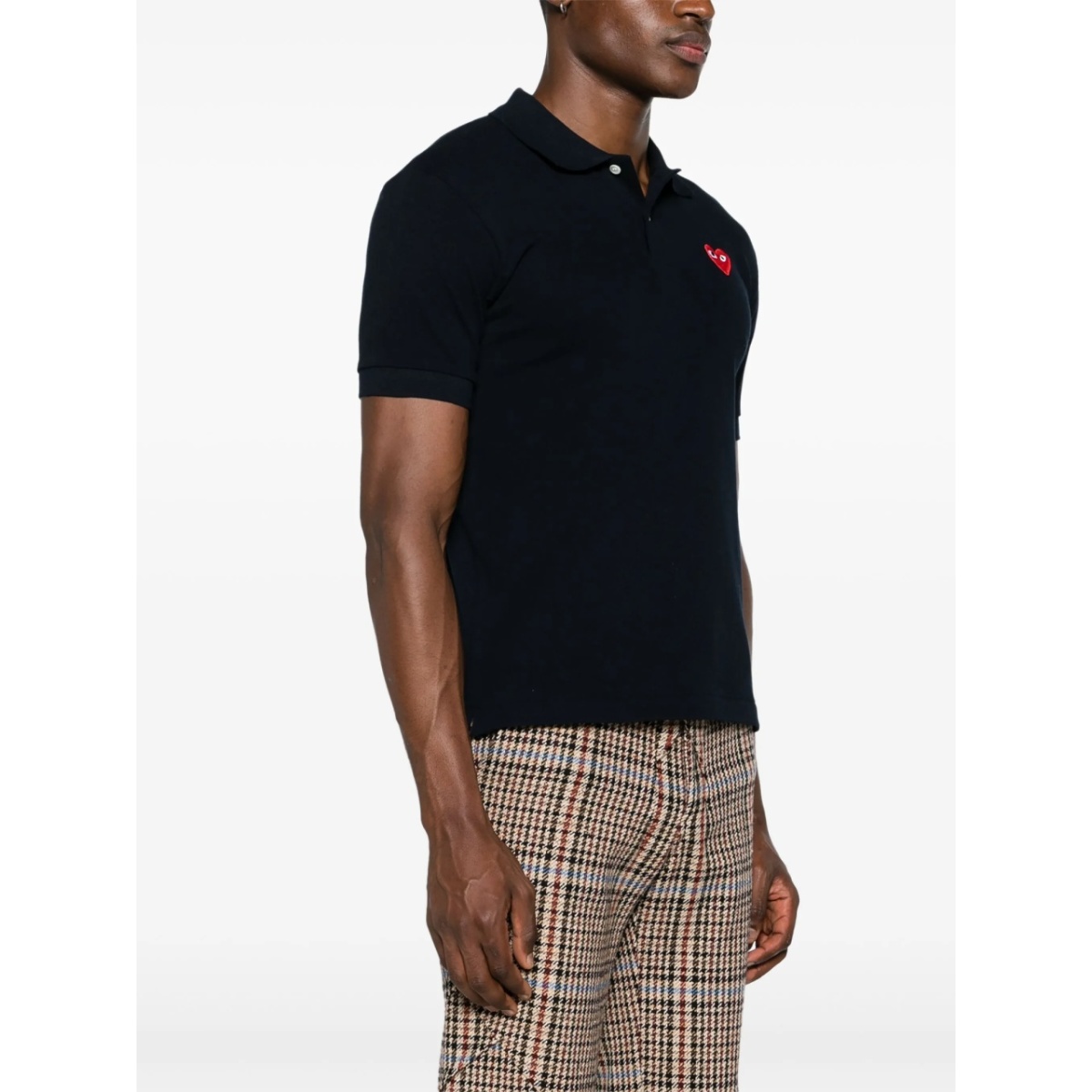 heart-patch cotton polo shirt - Img 4