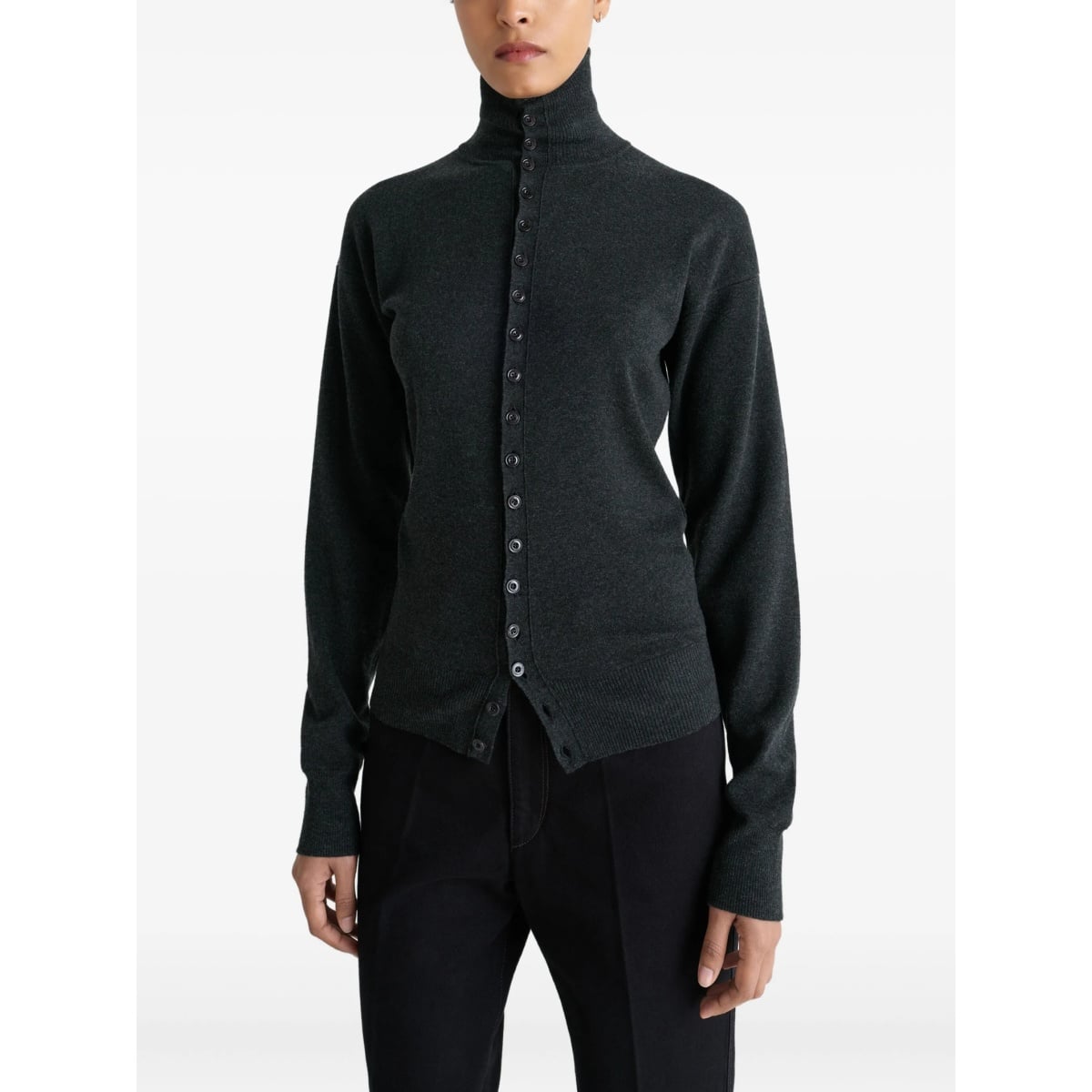 high-neck buttoned cardigan - Img 3