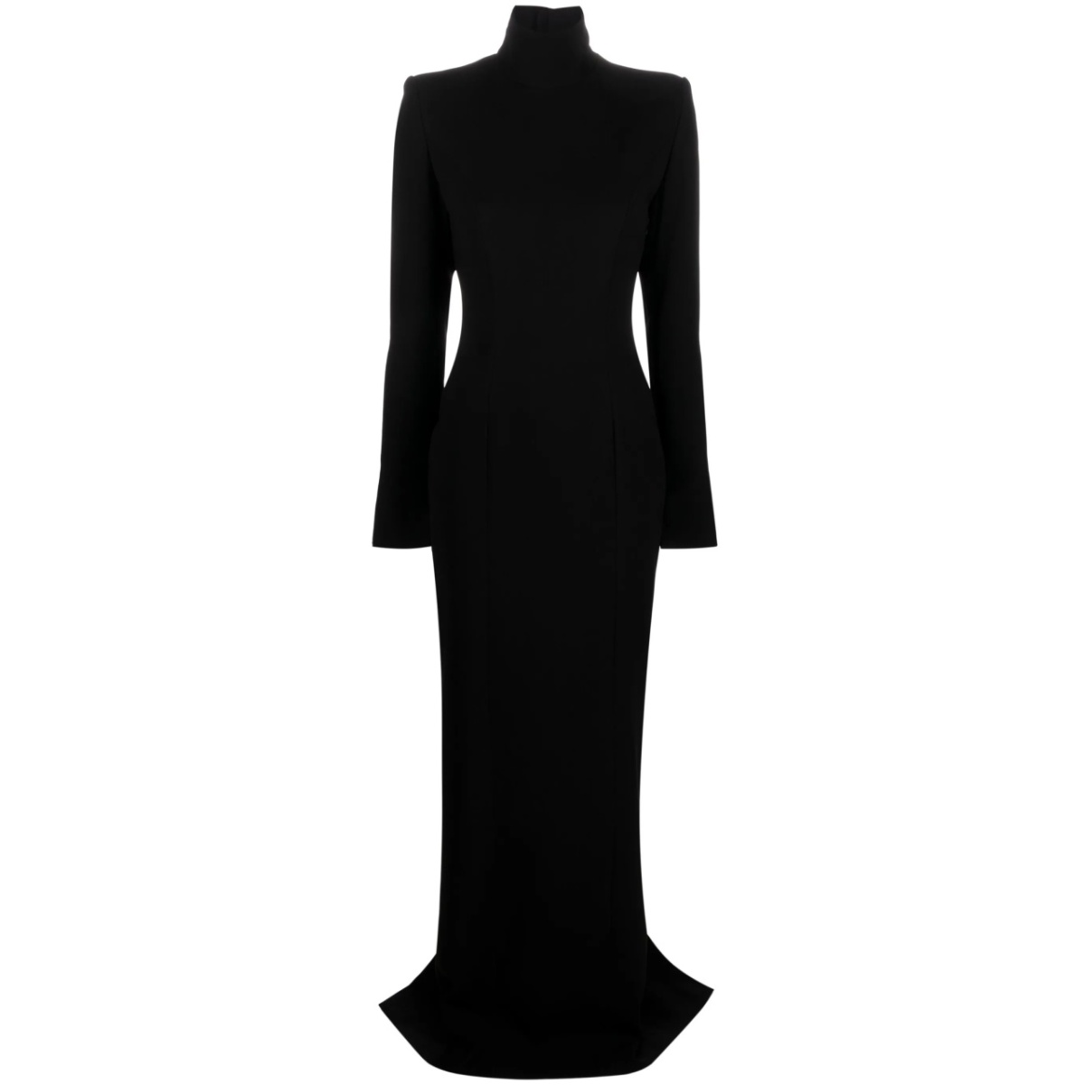 high-neck open-back maxi dress