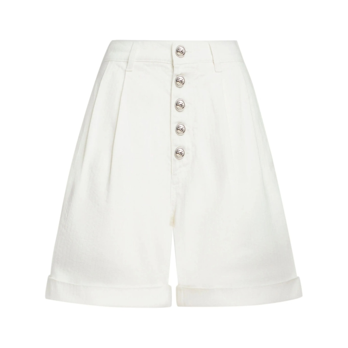 high-waist cotton bermuda shorts