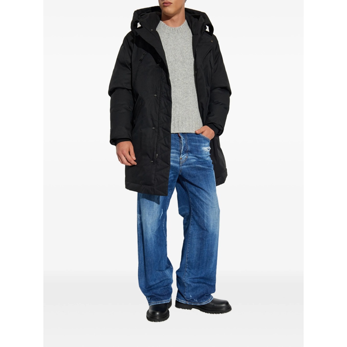 hooded zip-fastening parka - Img 2