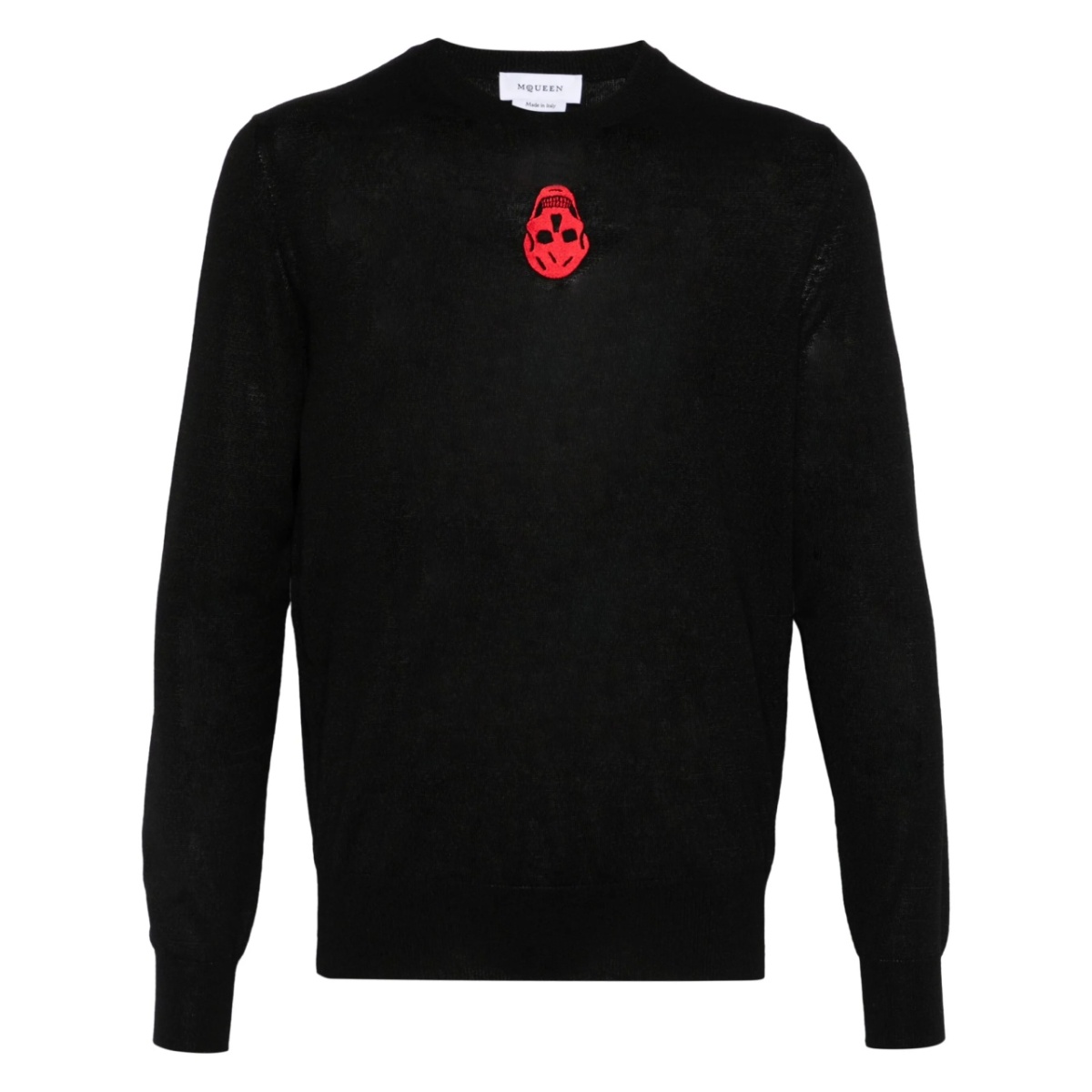 inverted skull-embroidered sweater