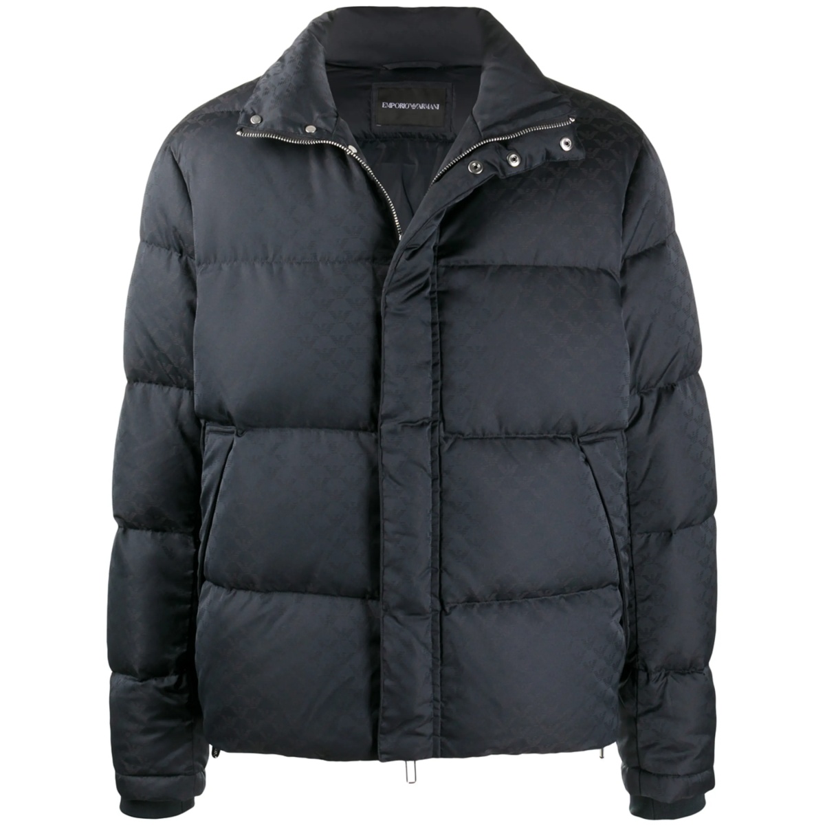 jacquard quilted puffer jacket