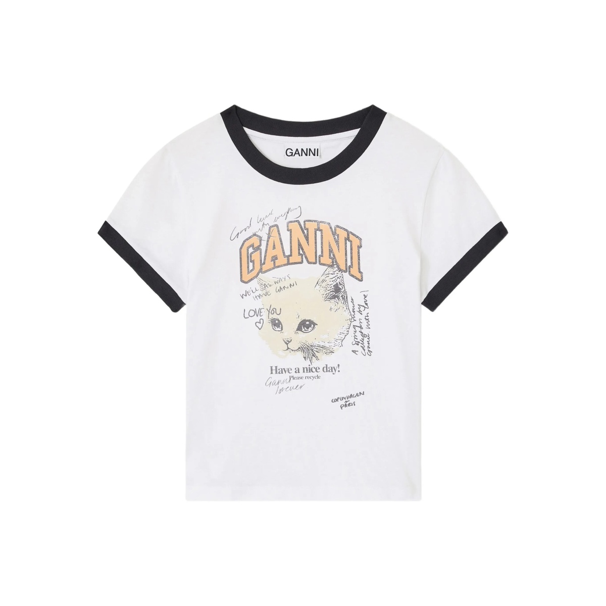 Kitty-print ringer top