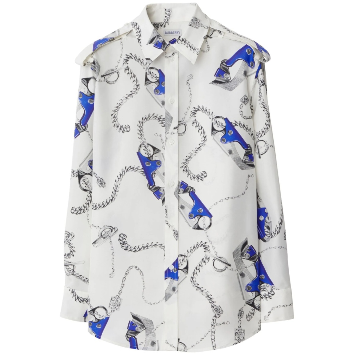 Knight Hardware-print silk shirt